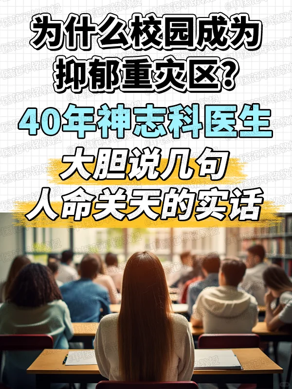 为什么校园成为抑郁重灾区？40年神志科医生大胆说几句人命关天的实话 	...