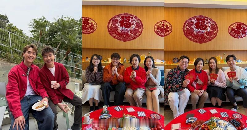 阮浩棕周奕玮向汪明荃罗家英拜年 周嘉洛搂着阿姐合照今天（17日）大年初一，向来好