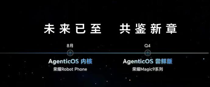 果然被我猜中了，荣耀的新系统AgenticOS会在8月份首发。
第一款搭载这系统