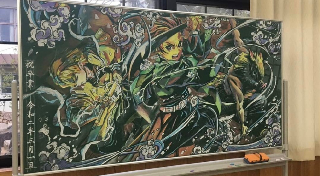 日本的一位高中美术老师黑板画 遇见艺术