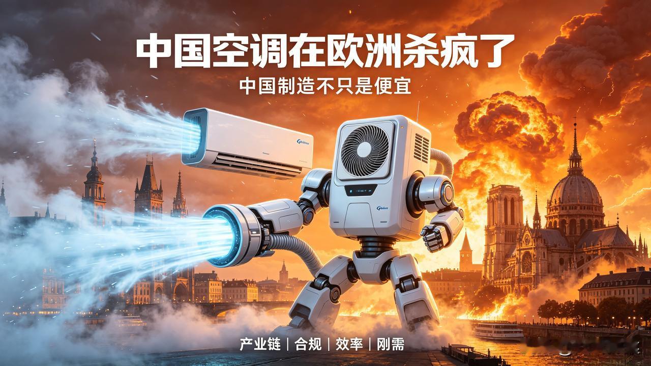 中国空调在欧洲杀疯了！
 
狠狠撕碎欧洲维持百年的工业滤镜！
 
欧洲连续极端高