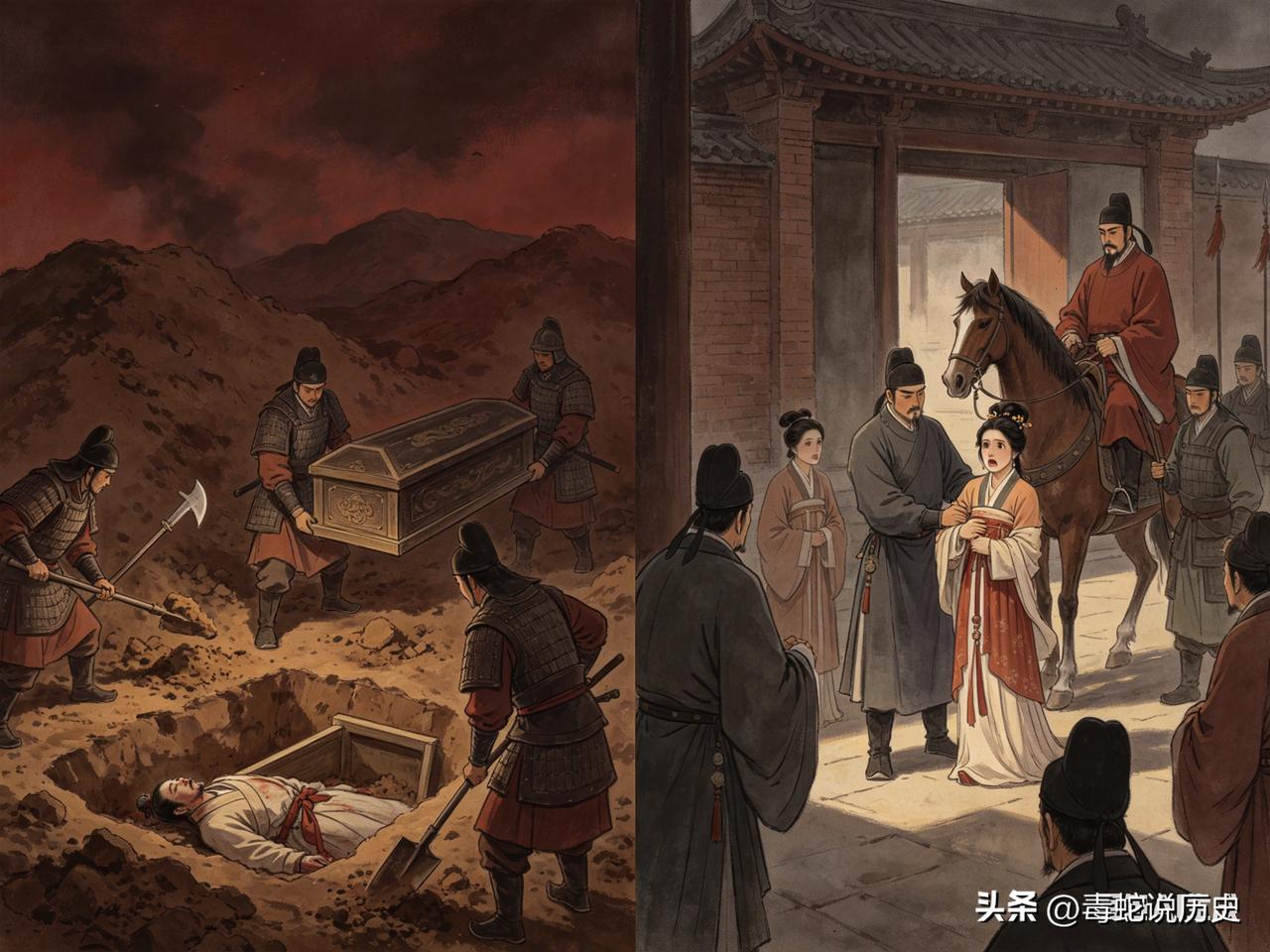 阴世师掘了李渊家祖坟，又杀了李渊之子。李渊报复手段是灭他满门，将他的女儿纳入后宫