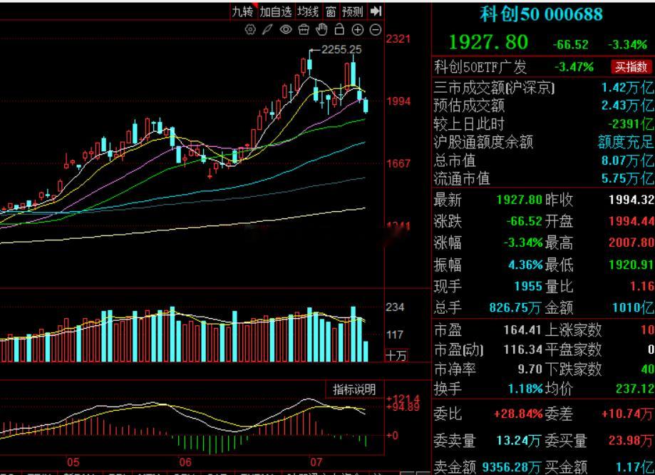 最强的科创50也顶不住了，每天最少都是-3%