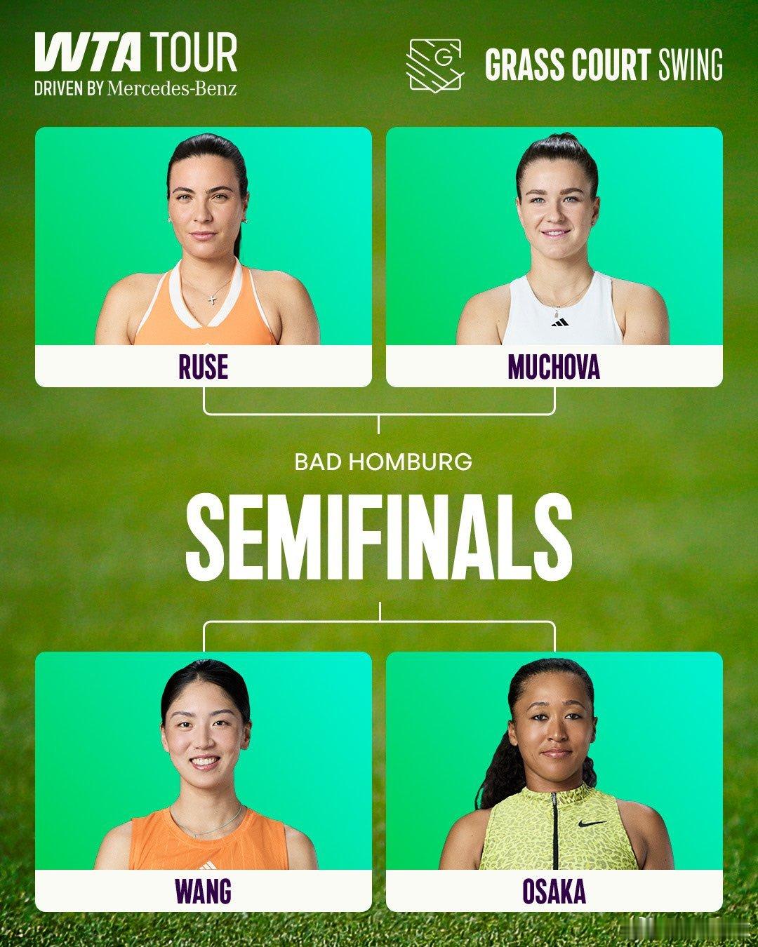 赛事预告WTA500巴特洪堡半决赛19：00，🇨🇳王欣瑜vs大坂直美🇯🇵