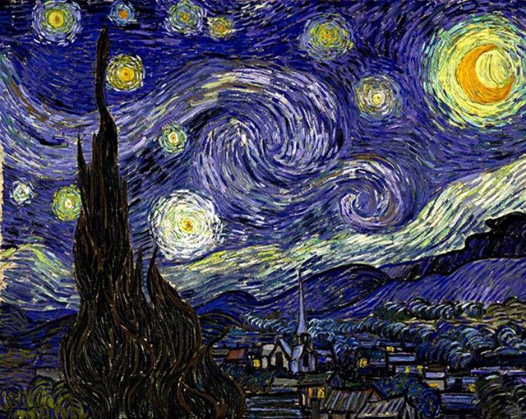 文森特·梵高《星夜》1889年纽约现代艺术博物馆