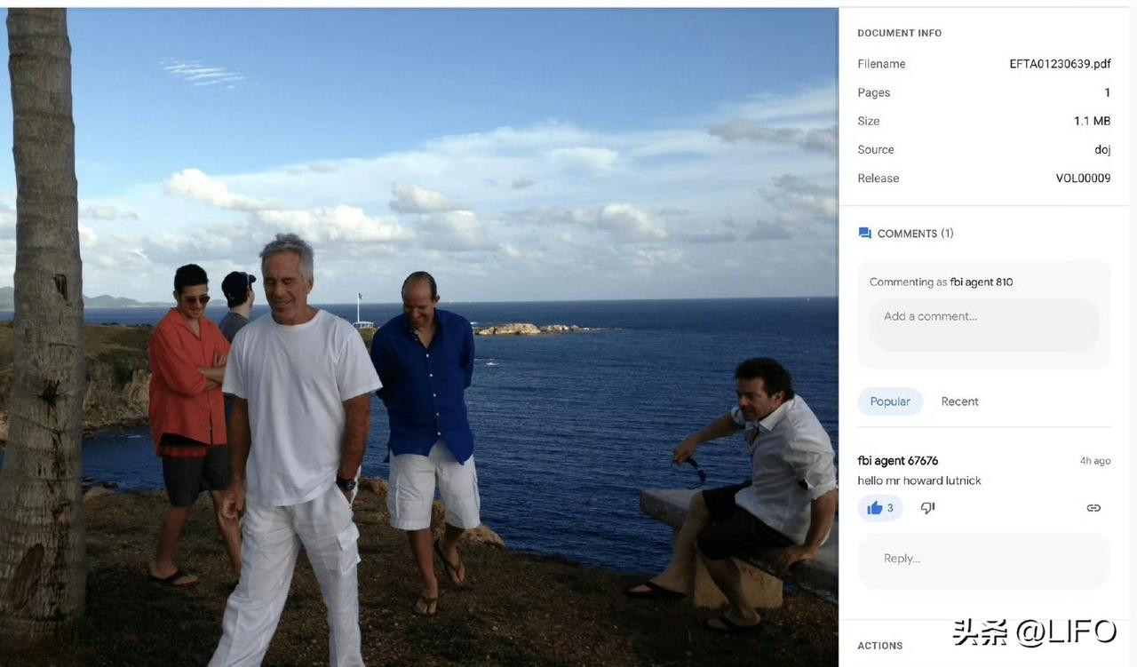 美国媒体《每日野兽》等报道：爱泼斯坦文件档案库（标记为 EFTA01230639