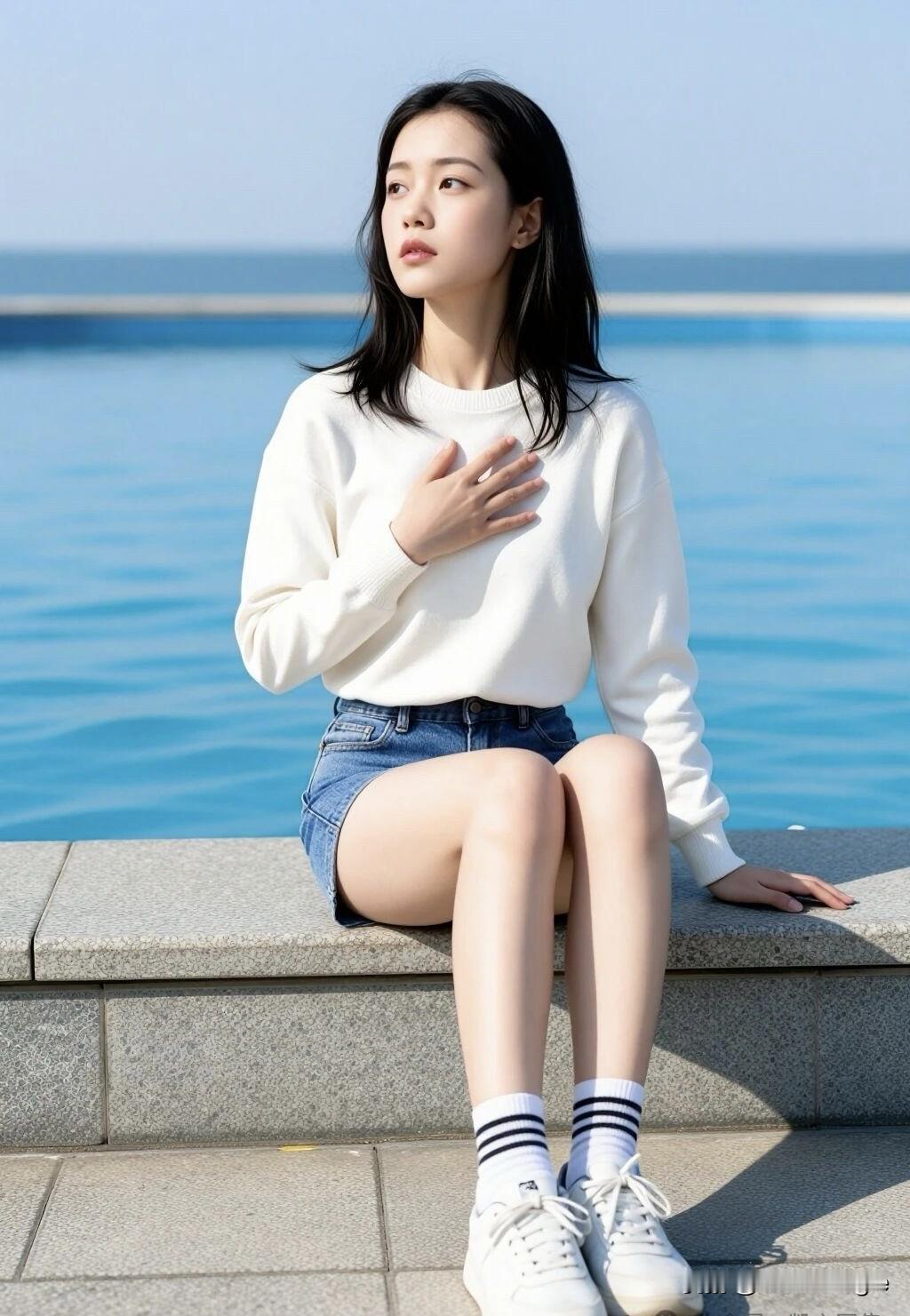 海边漫步，轻风拂面，心旷神怡。