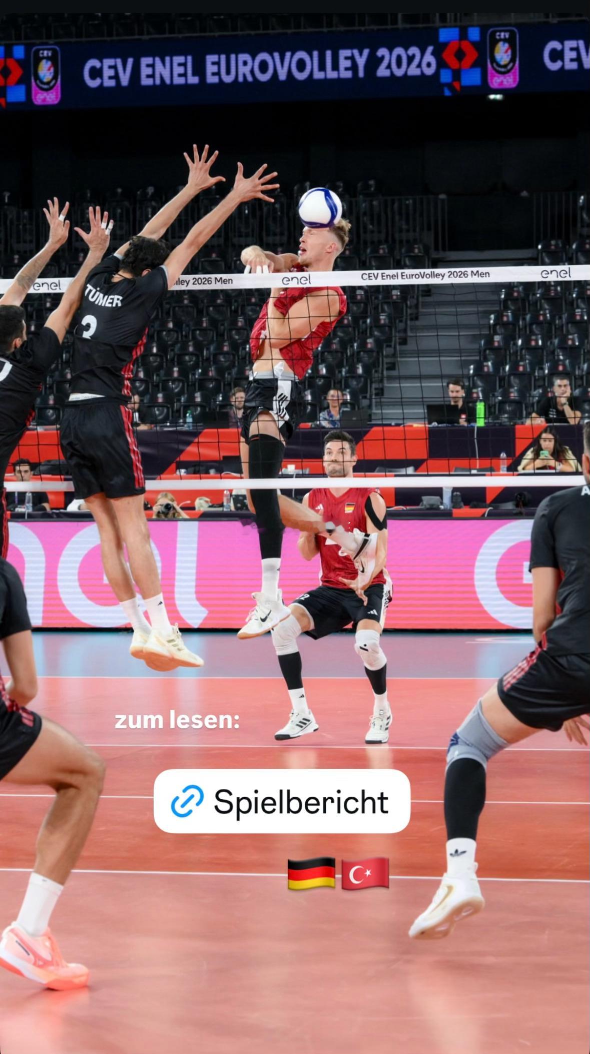 世界男排资讯  2026  男排欧锦赛PoolD土耳其🇹🇷1-3德国🇩🇪