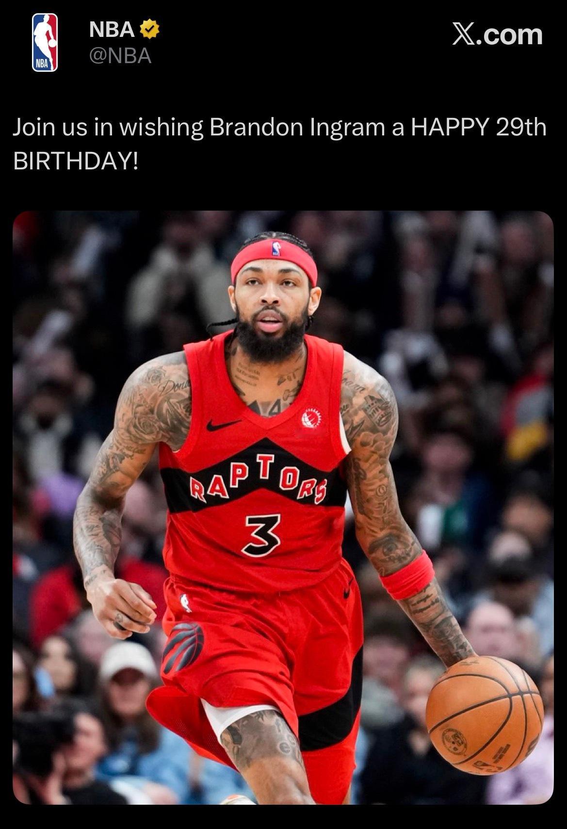 NBA官方祝英格拉姆29岁生日快乐🎂 ​​​