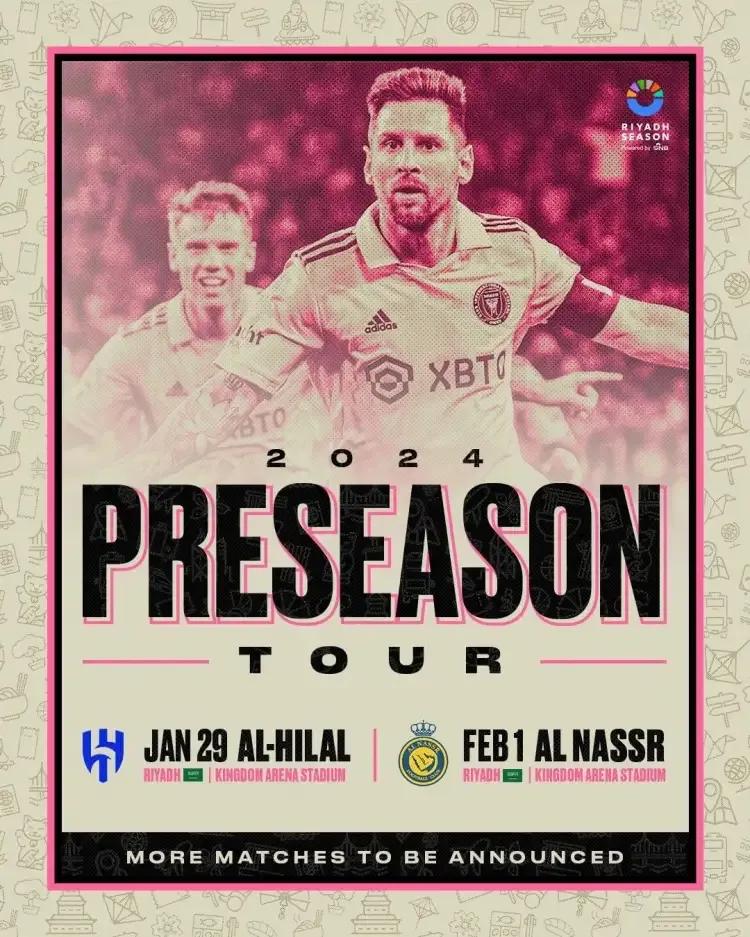 最后一次梅罗大战！迈阿密国际官方宣布，将于明年1月29日赴沙特和利雅得胜利进行一