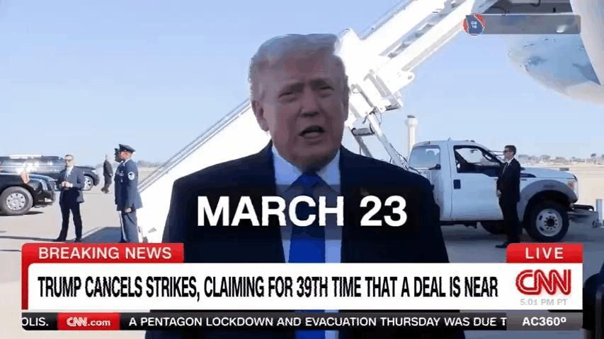 🇺🇸🇮🇷⚡️ CNN 制作了一段剪辑视频，展示了特朗普总统声称自己即将与