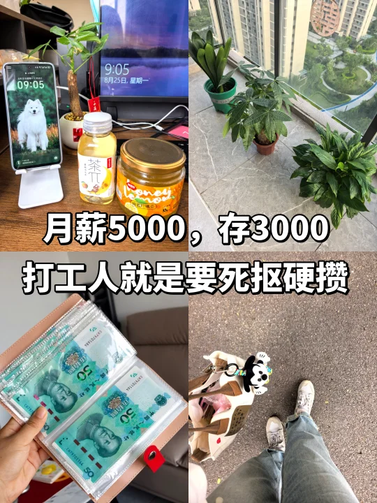 月薪5000，存3000，打工人就是要死抠硬攒