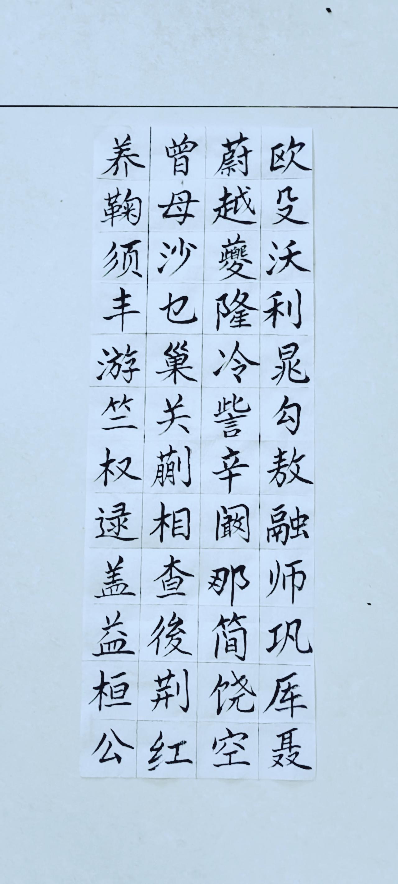 第七十四天《百家姓》（9）正楷毛笔练习