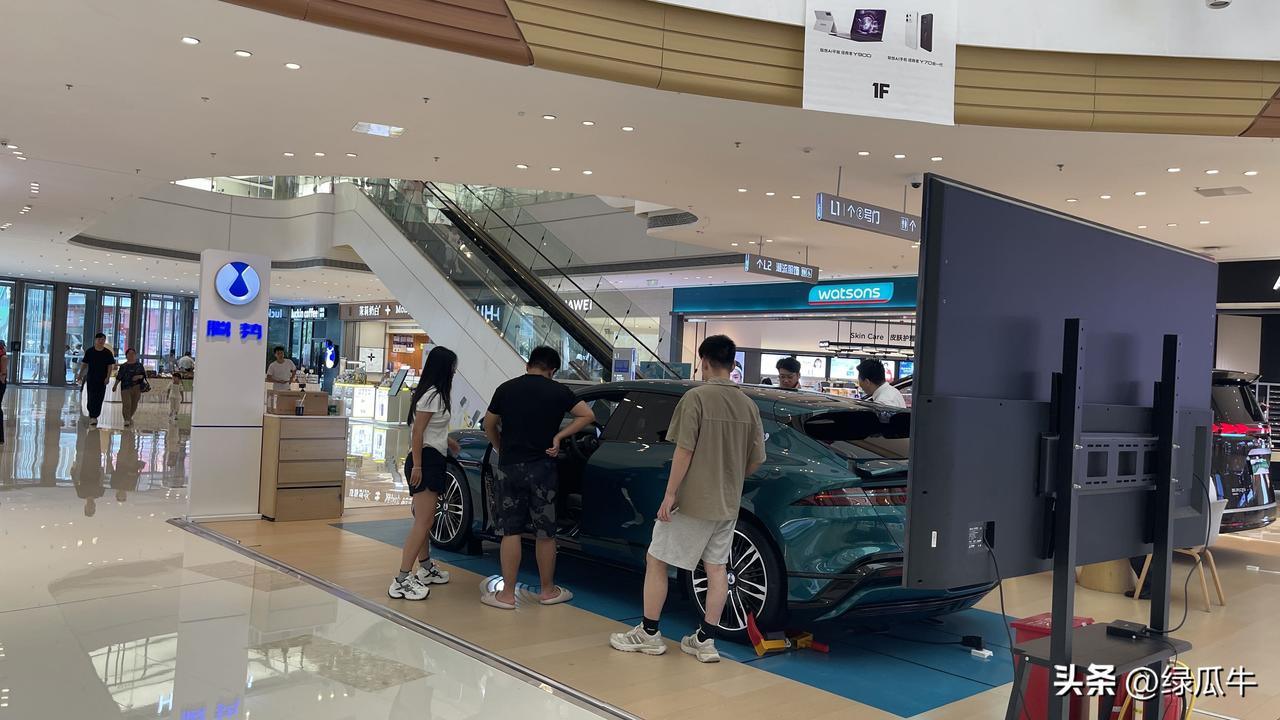 去咸阳几次发现，各大商场，一楼基本都有一些区域，用来展示造车新势力的新牌品车。有