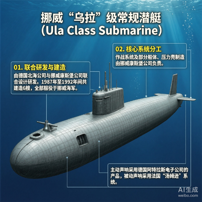 军事ai新视野 挪威“乌拉”级常规潜艇“乌拉”级潜艇（Ula Class Sub