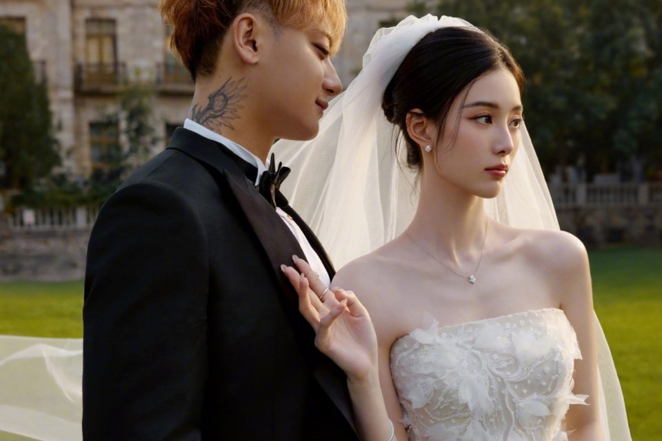 黄子韬徐艺洋接吻婚纱照 终于看到黄子韬和徐艺洋的婚纱照了，从求婚蹲到婚纱照，这俩