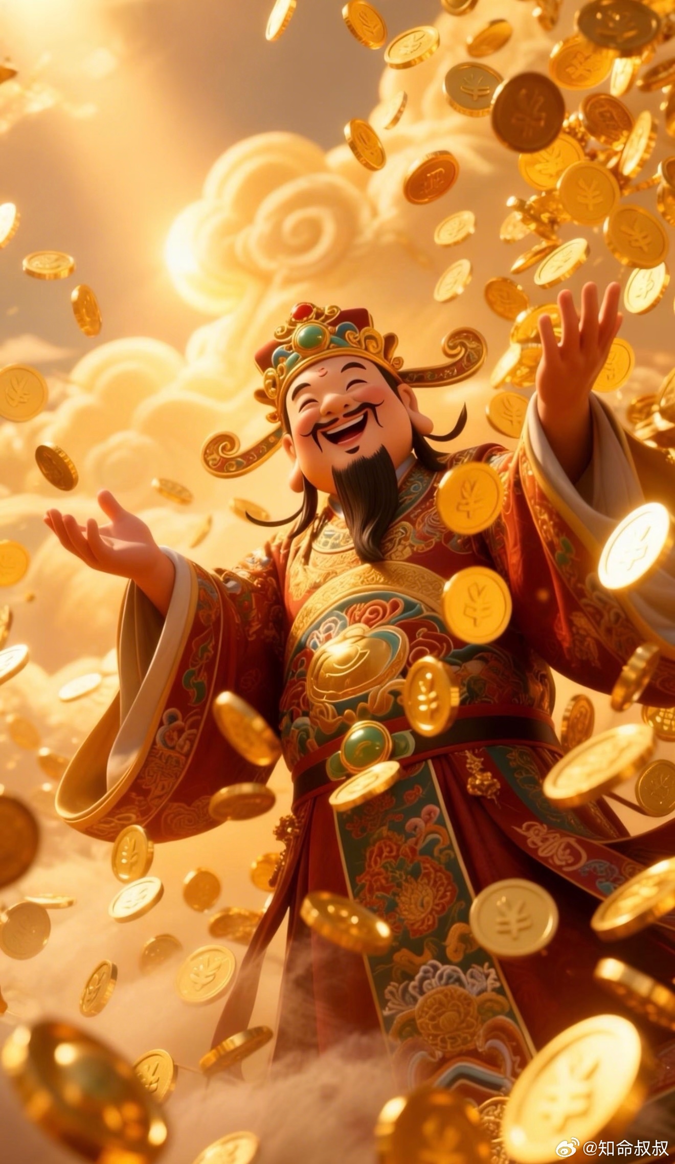 财神到，贵人带财、机缘送福！职场遇提携，生意遇客源，做事遇机遇。有人铺路、有人帮