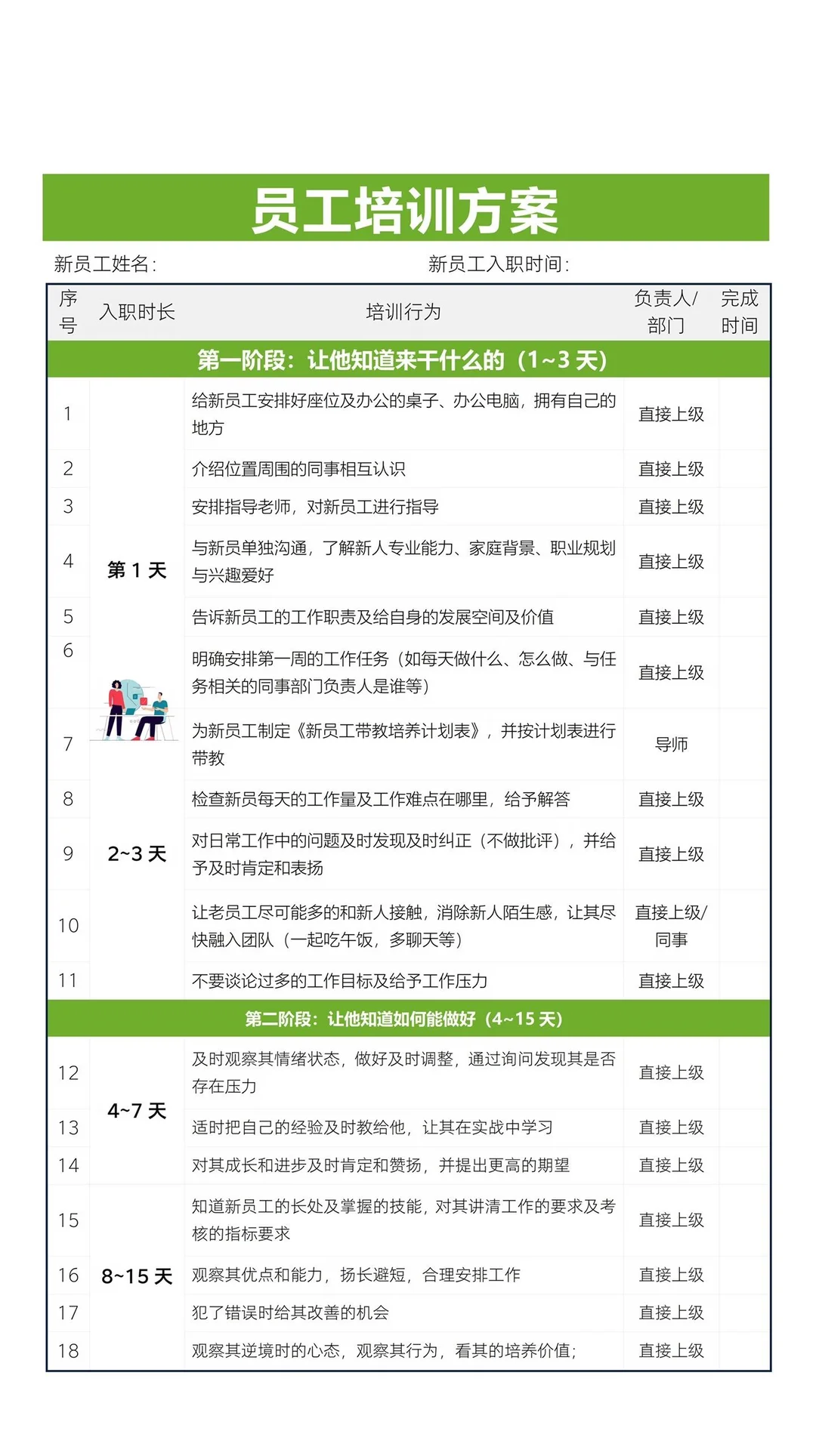 新员工培训方案