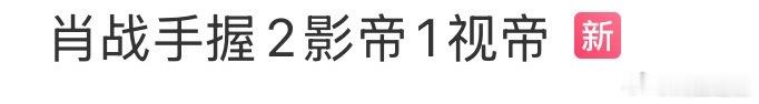 肖战手握2影帝1视帝…… 
