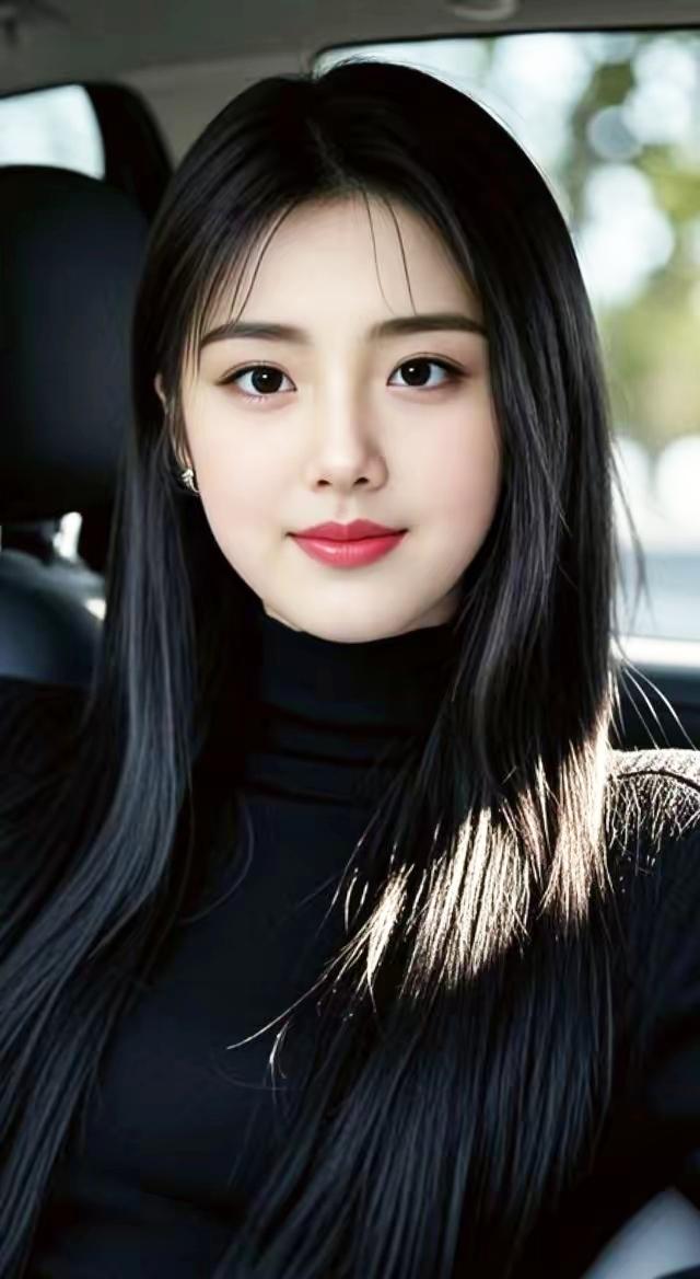阳光下的黑发少女，温柔笑靥如花🌸✨