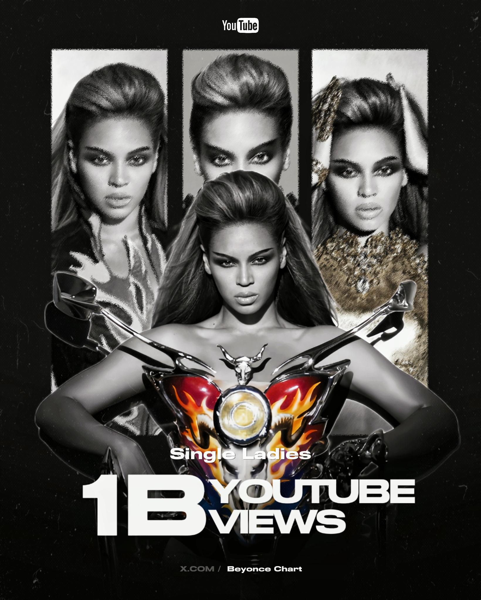 碧昂丝《Single Ladies》的MV在油管播放量正式突破10亿次！这支MV