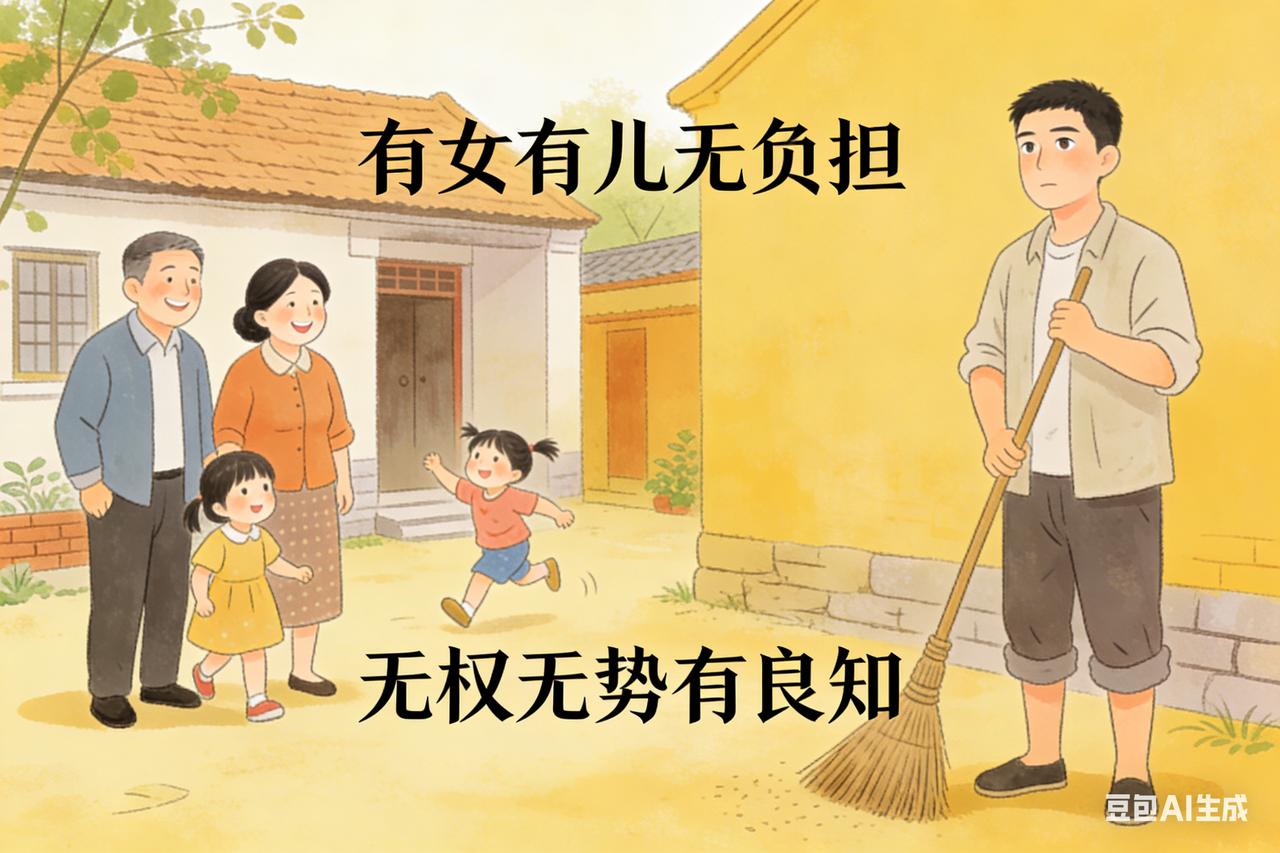 此联很有趣，也引来大流量，但不合联律。我忍不住要改一下。[微笑]
下联：有女有儿