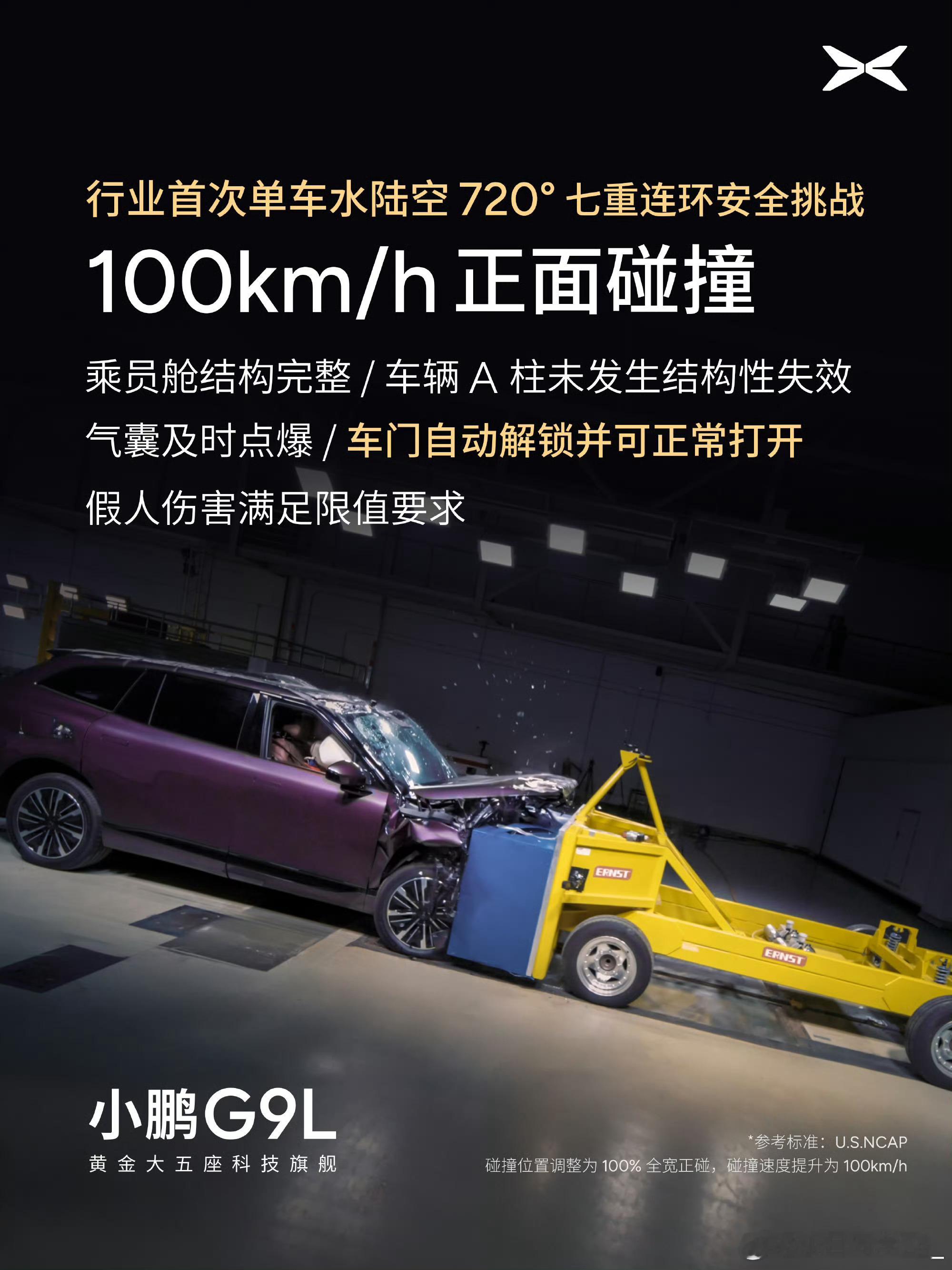 小鹏G9L这套极限安全测试看得挺震撼，一连七项高强度测试挨个上阵，整车泡水五分钟
