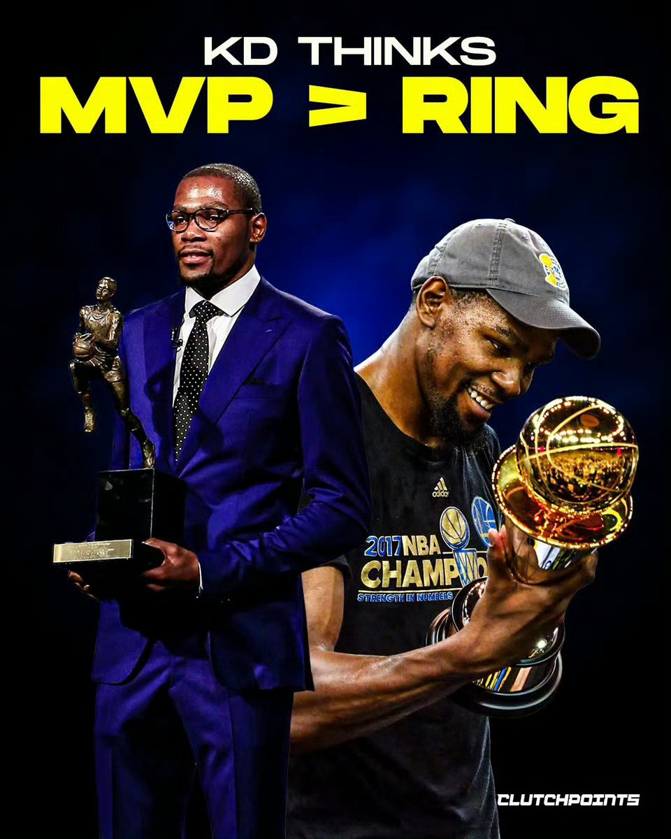 认同吗？杜兰特：MVP＞总冠军戒指他说：“MVP一年只有一个。我TM的才不管别人