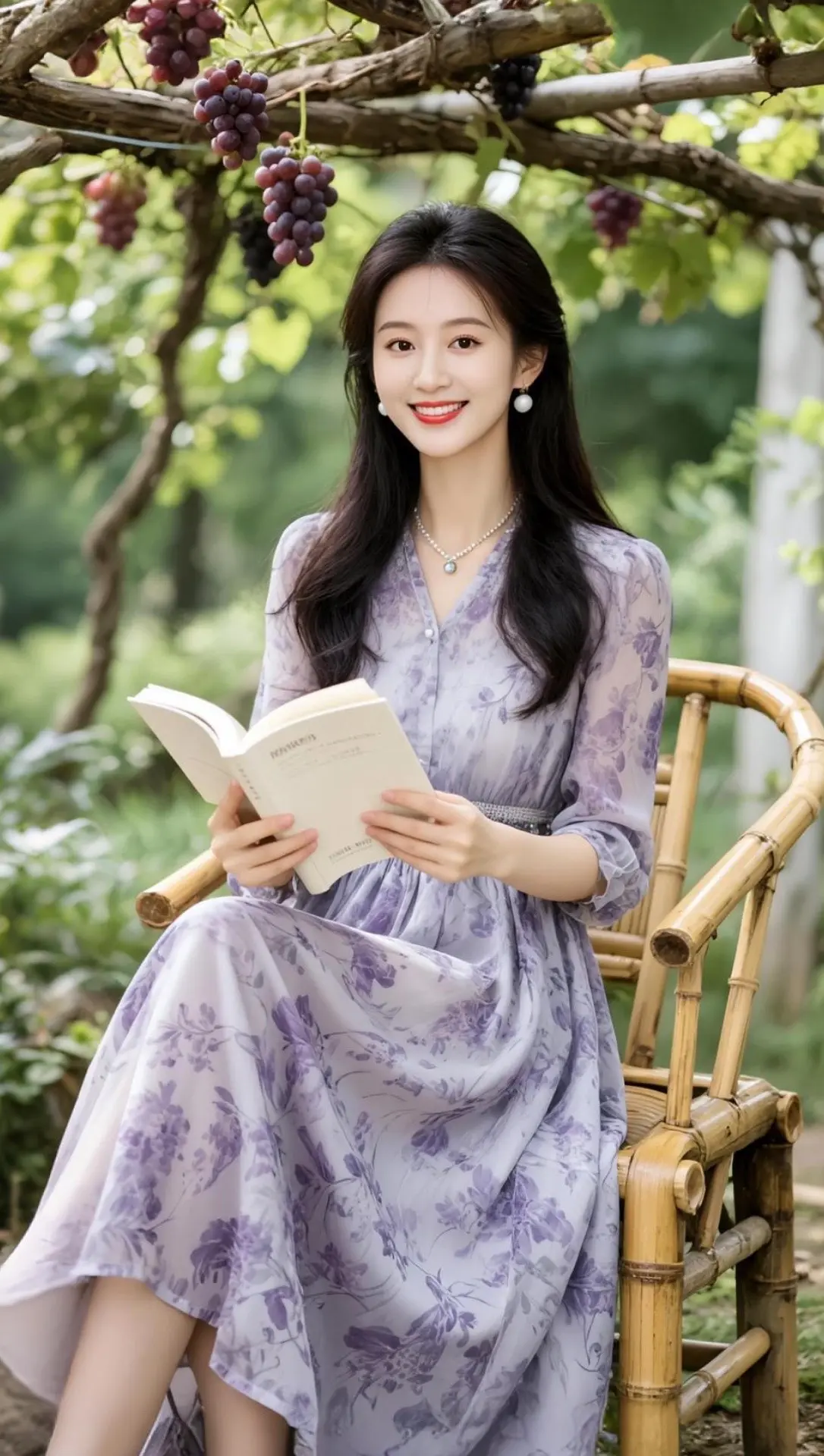 AI田园阅读照 ai创作