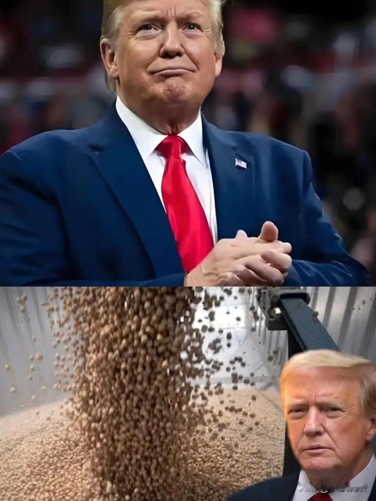 果真被大家猜对了，
18万吨大豆刚成交，
特朗普就在社交媒体上发声这买卖和芬太尼