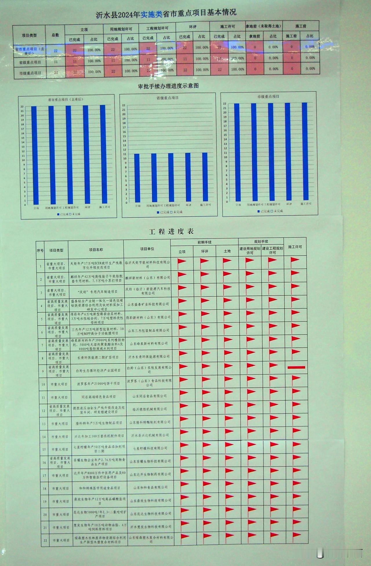 2024年实施类省市重点醒目基本情况