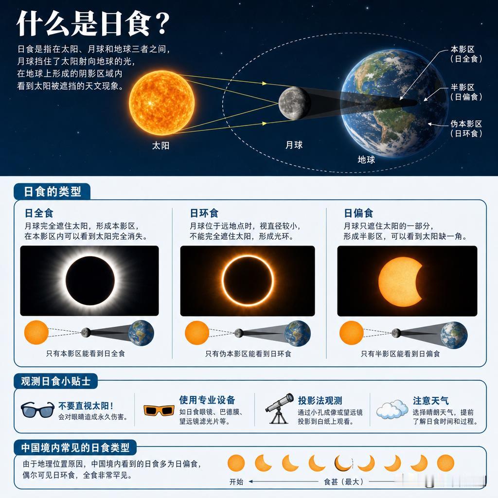 日食是一种壮观的天文现象，当月球运行至太阳与地球之间，且三者恰好或几乎成一条直线