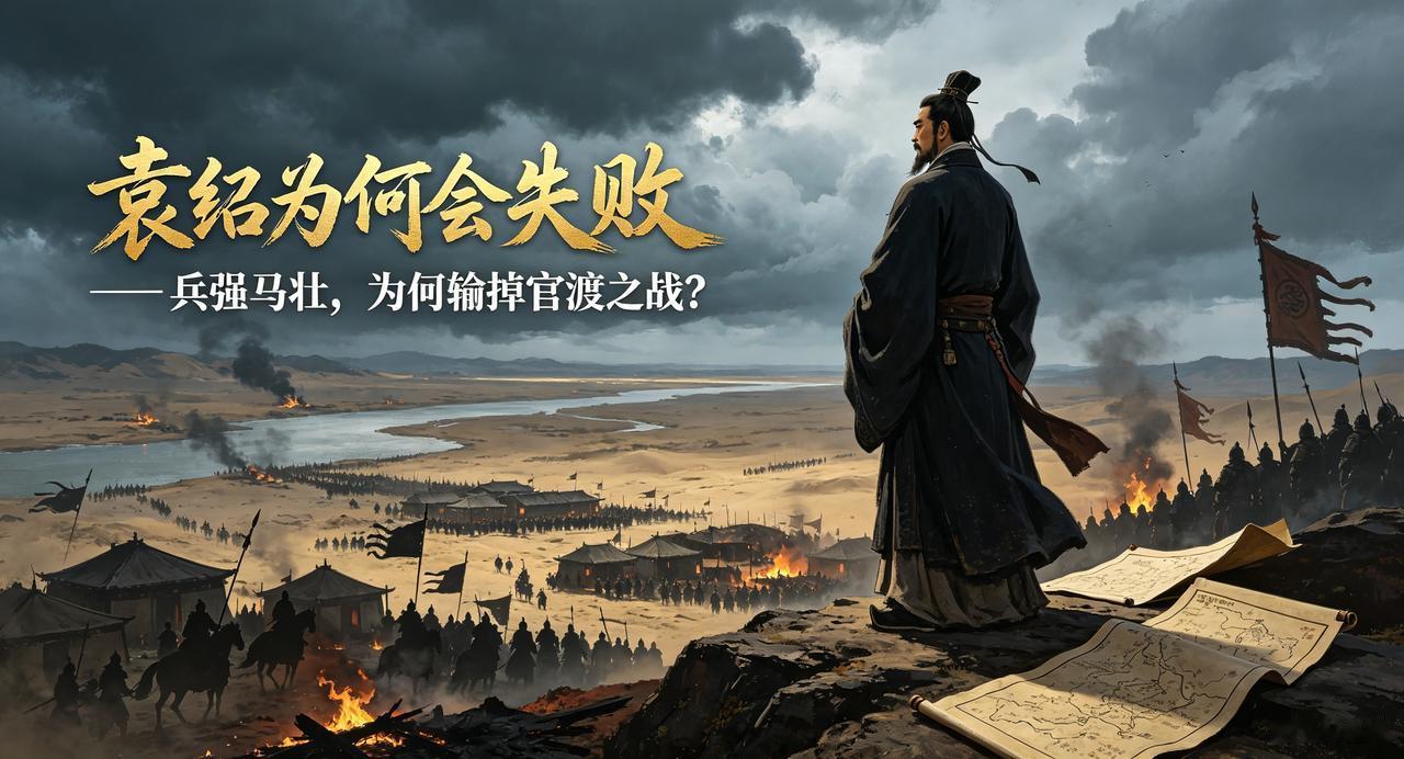 袁绍失败的原因，首先是“多谋少决”。他虽然手下人才众多，却常常犹豫不定，错失战机