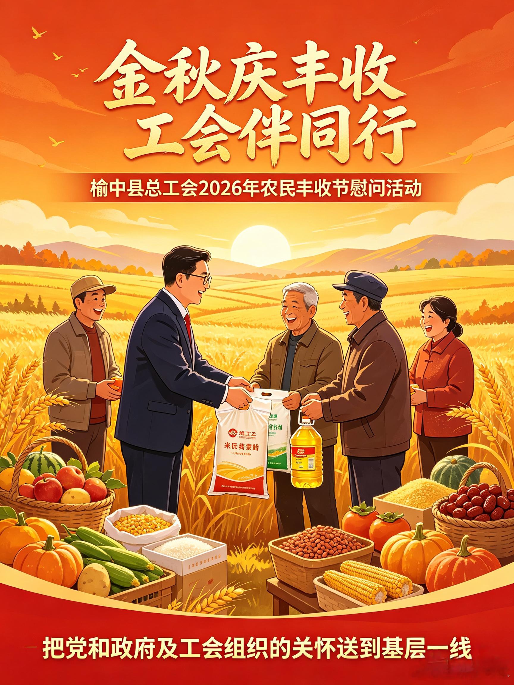 榆中工会丰收节慰问暖人心【朴实话语传幸福】榆中县总工会丰收节慰问活动现场，白虎山