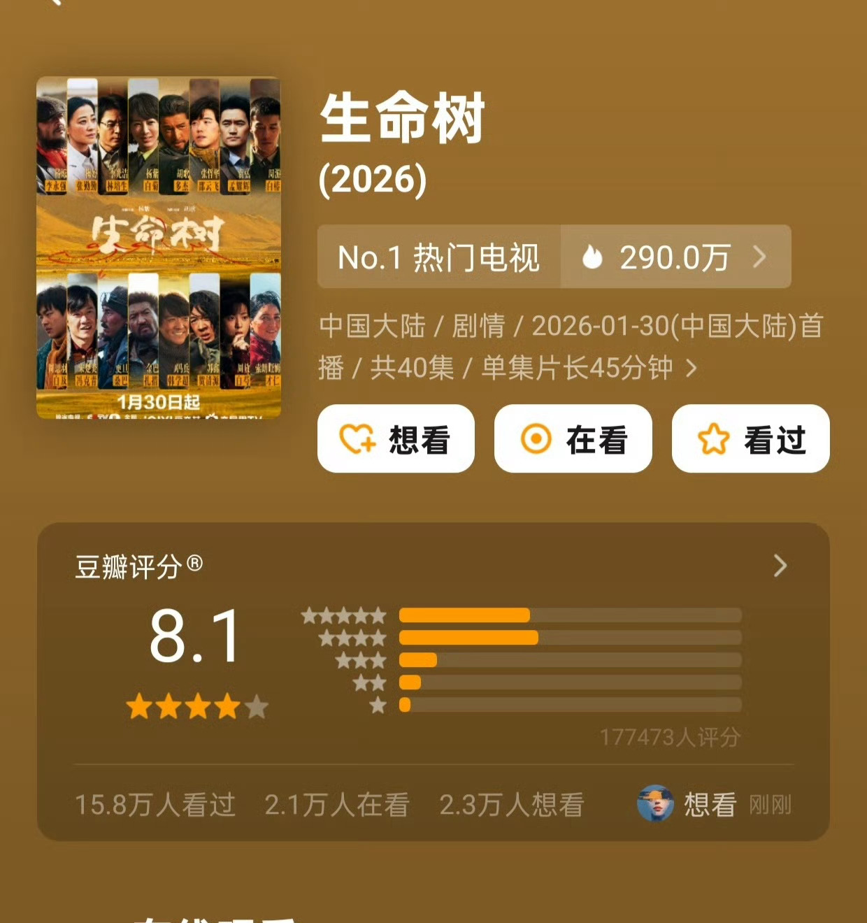 那说啥了白玉兰飞天金鹰全奖项都颁给生命树呗