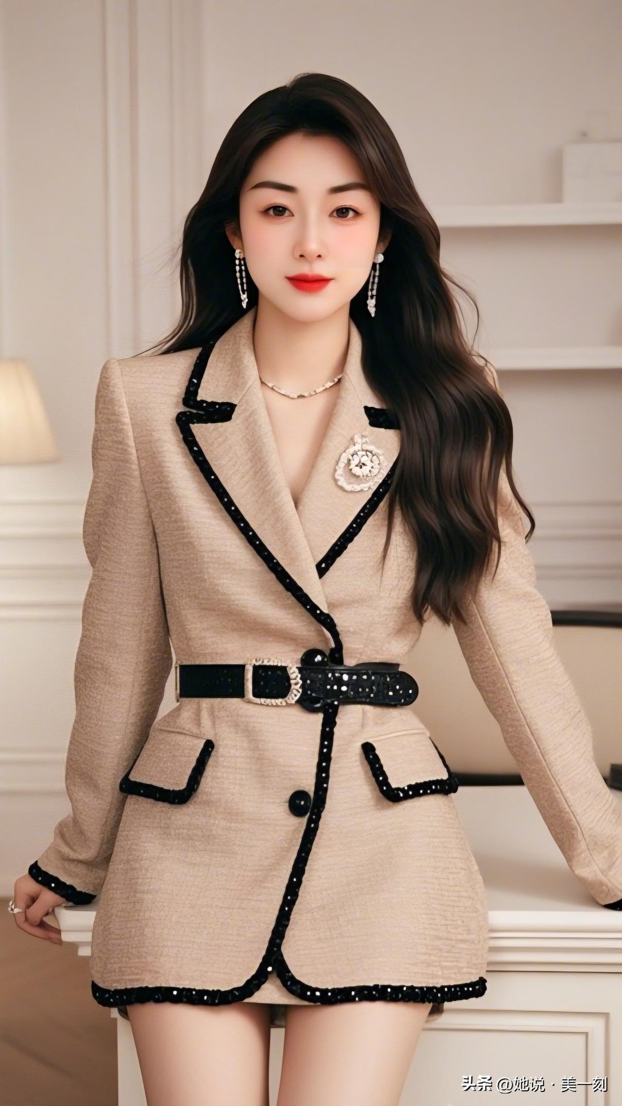 玉人如花，风姿绰约。好服装搭配美女会心动吗？ 优雅职场风穿搭，精致迷人！