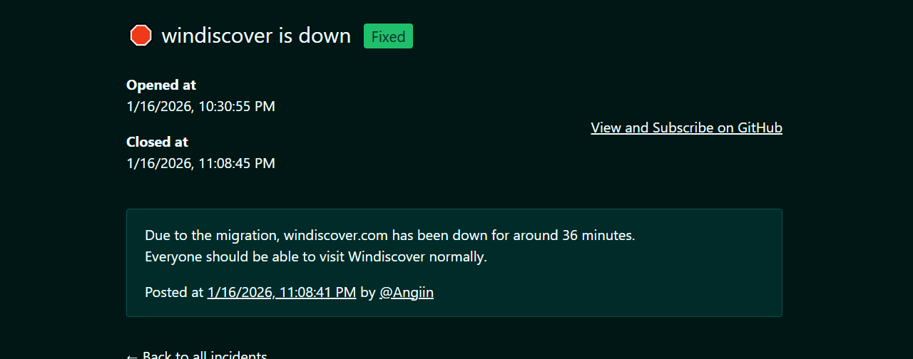 由于网站迁移，此前出现了约有 35 分钟的访问故障，目前网站已完全恢复正常。👉