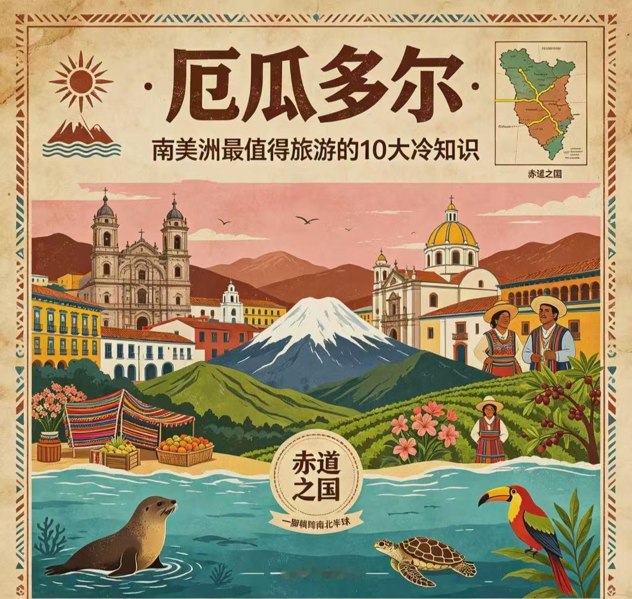 南美洲旅游10大冷知识｜厄瓜多尔

1、厄瓜多尔国名本意就是赤道
可以一脚横跨南