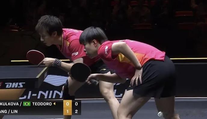 #林高远王艺迪3比0特奥多罗库库洛娃# 远迪组合败国际组合，身兼三项不容易！这场