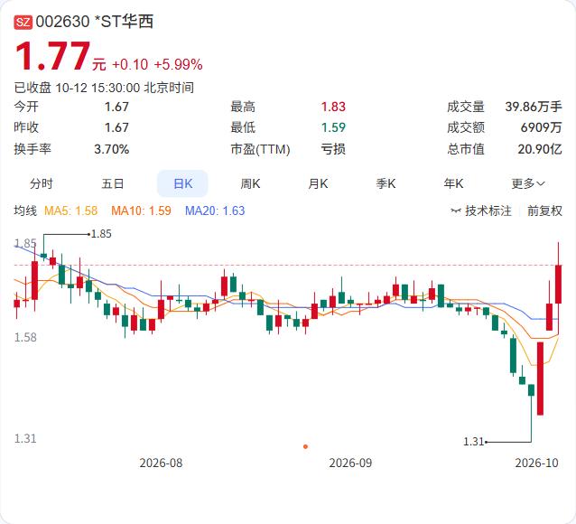 *ST华西向自贡银行申请的10.15亿元长期借款获批，资金已于10月9日到账。