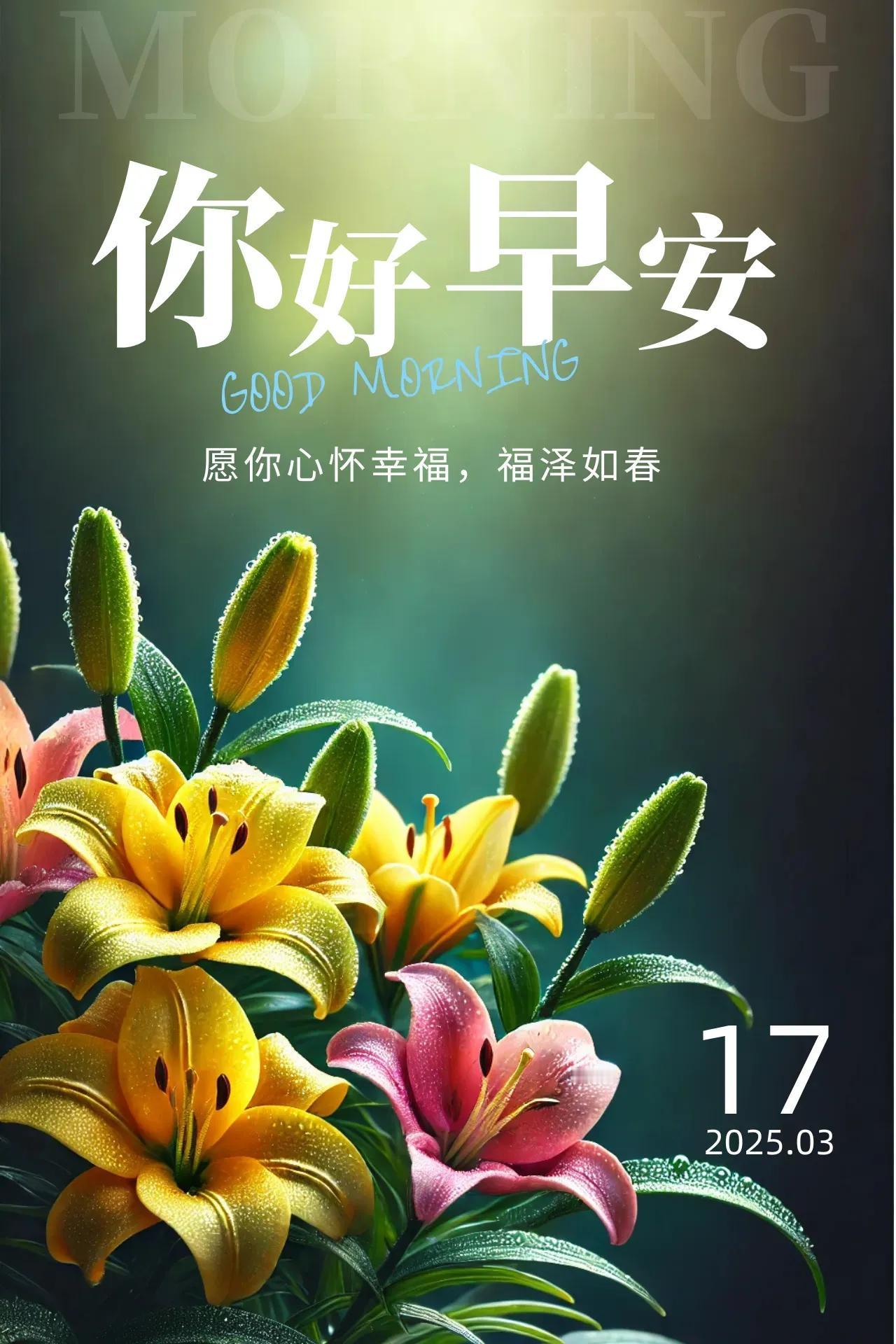 早上好，朋友们！每一个清晨，都值得期待。日子，是在忙忙碌碌中平淡；生活，是在粗茶
