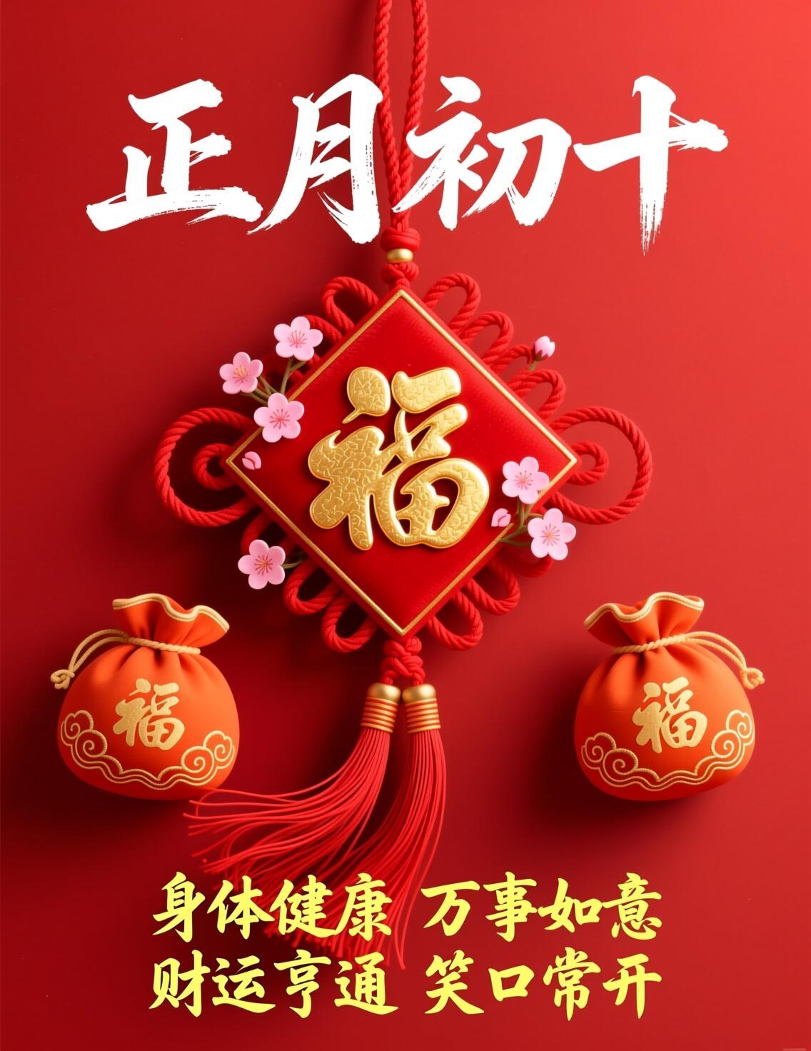 正月初十，送您十全十美的马年运势！🐎 健健康康驮着您，红红火火围着您，顺顺当当