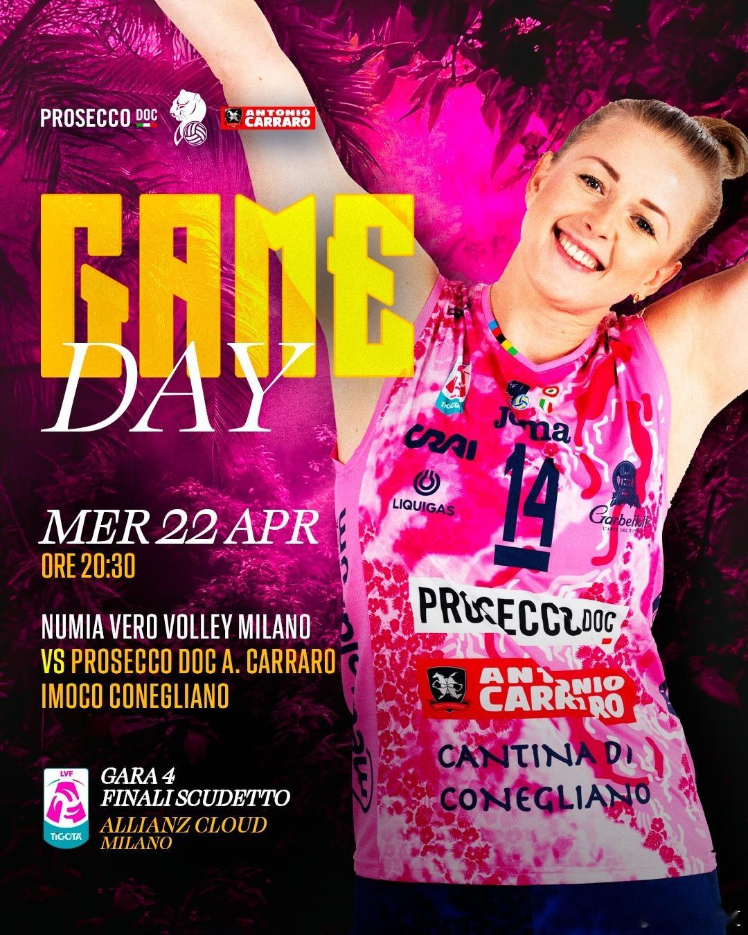 国际排坛动态科内利亚诺总决赛第四场：4月23日(星期四) 02:30米兰 vs 