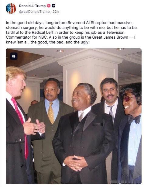 川普回忆过往，感慨曾经的好友如今也在反对自己。
“在美好的旧时光里，早在 Rev