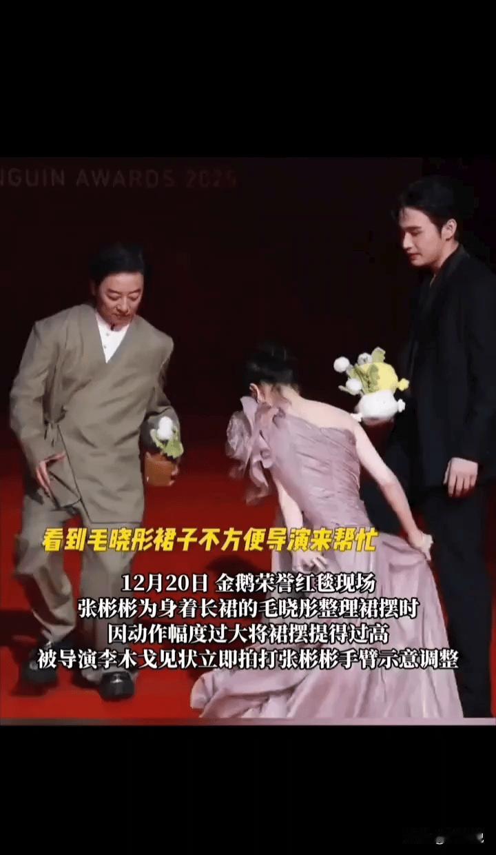 沈腾说得对：不怕人笨，就怕人又笨又勤快。
昨晚红毯上，张彬彬一个箭步上前，热心帮