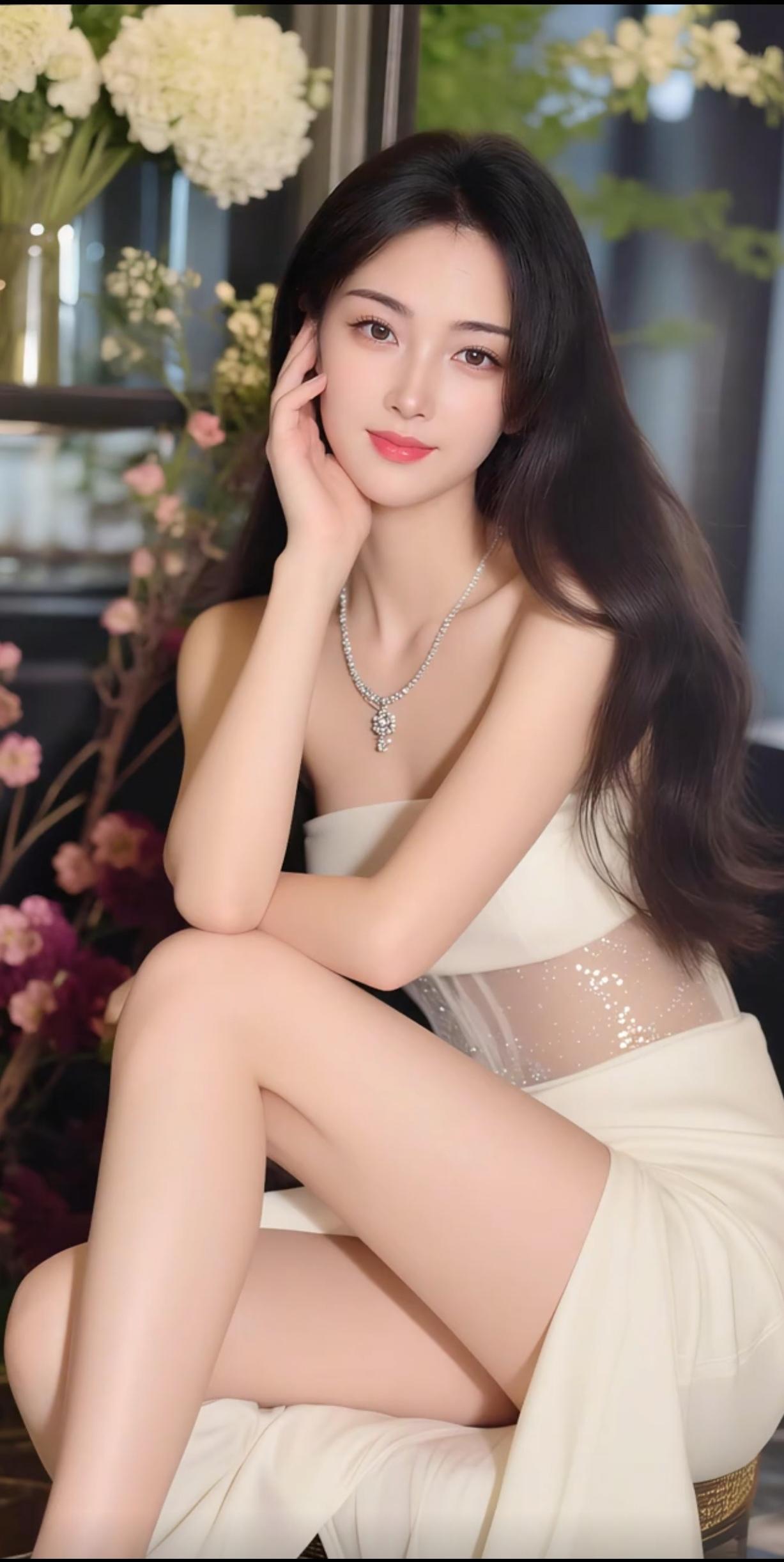 玉人倚栏，花影弄春光。