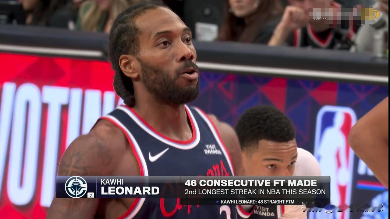 恭喜快船巨星伦纳德的赛季罚球命中率高居历史第一！在今天快船客场以119：103大