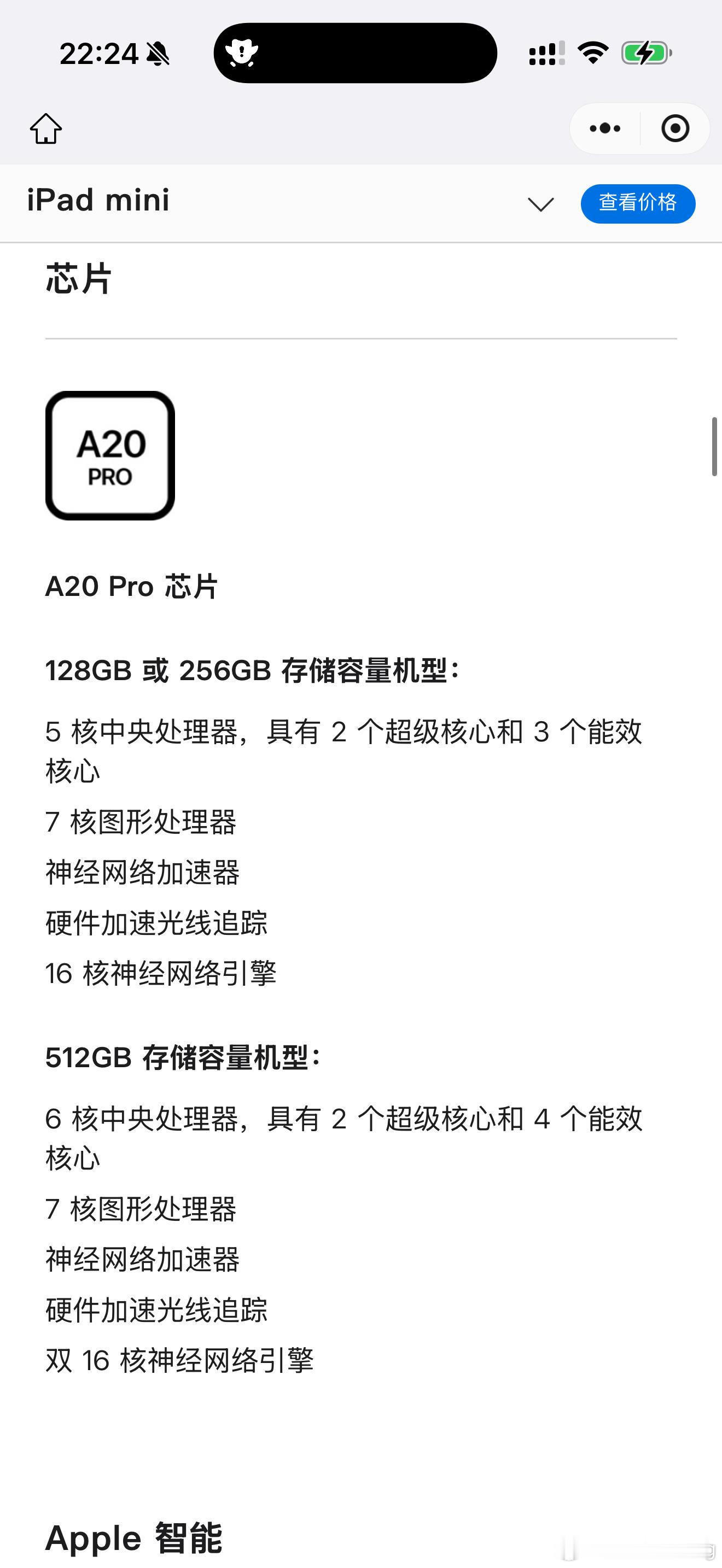 iPadmini芯片阉割版我觉得很正常！苹果肯定是要卡升级内存的…这样128G升