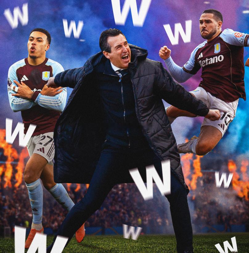 英超第18轮，维拉客场2-1击败切尔西，豪取各项赛事11连胜，目前积39分，距榜