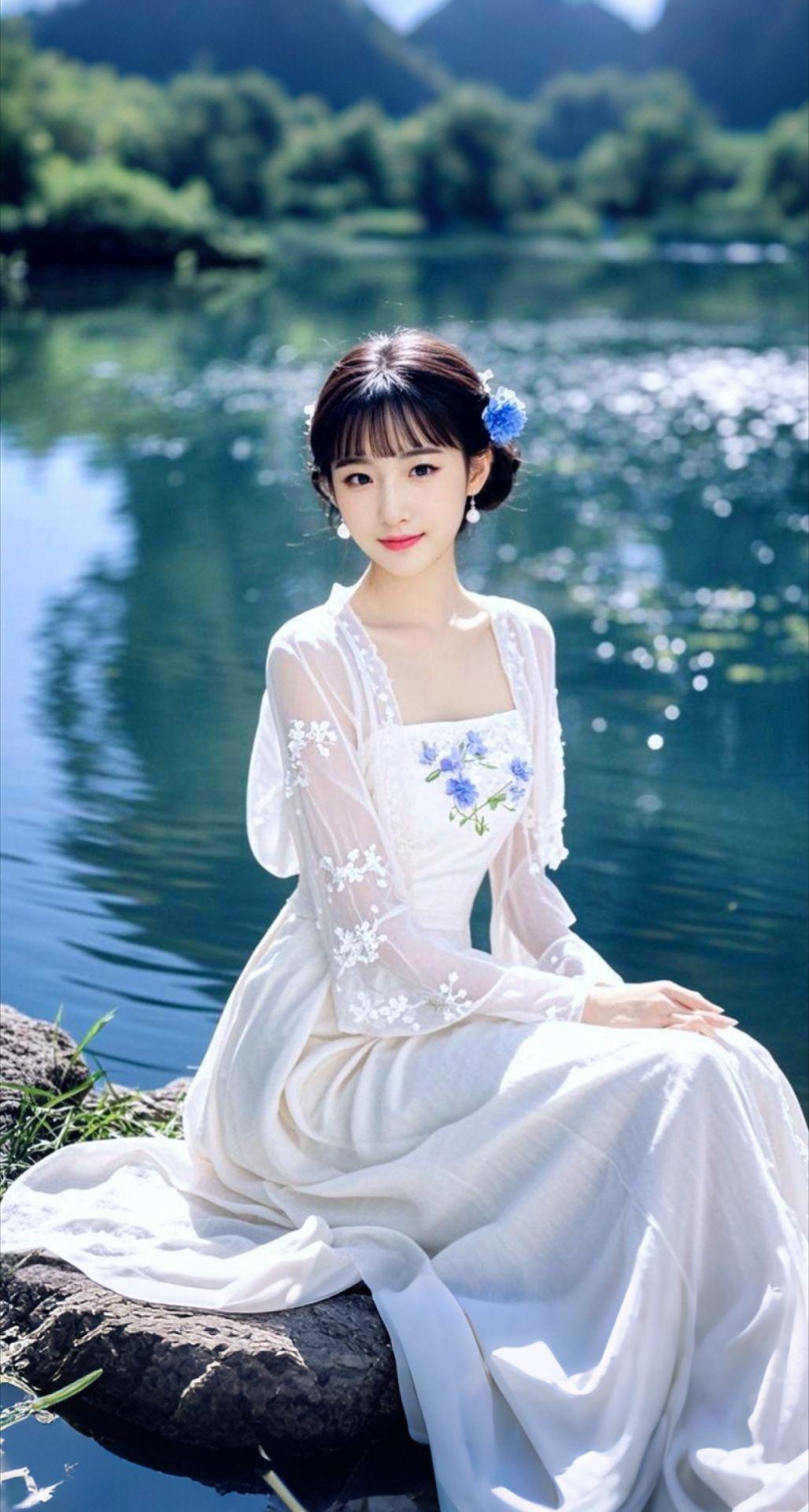 AI扩图 AI湖畔汉服照